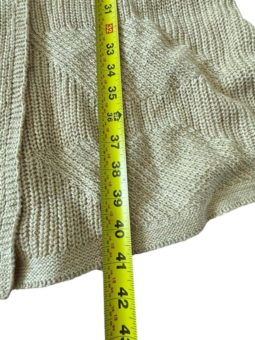 Eight Eight Eight Beige Knit Longline Vest Open Front Cardigan XL Boho - Picture 7 of 7